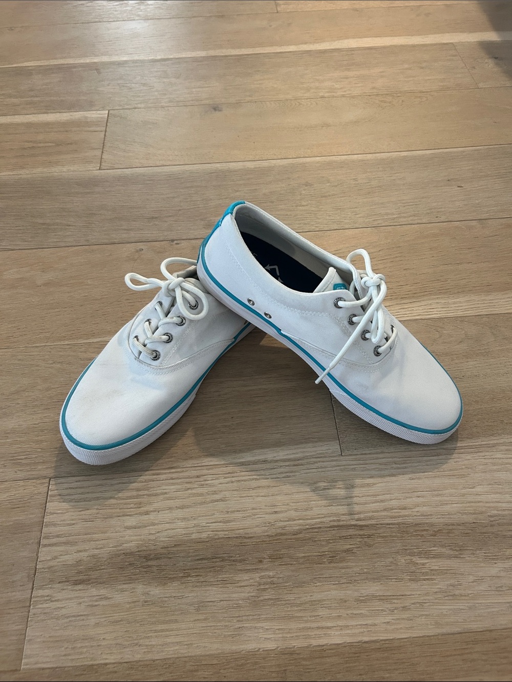 Sperry white and blue sneakers